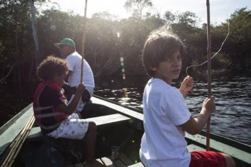 Fishing for piranhas in the Amazon