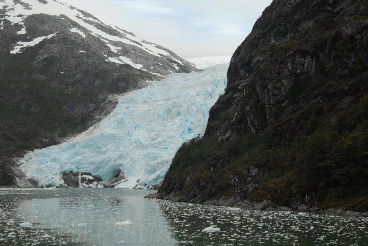 The glaciers continue to move, melt and break off.
