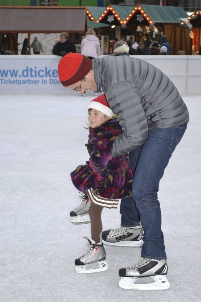 Many German Christmas markets have ice skating rinks set up, which is great fun for kids - back-breaking for parents.