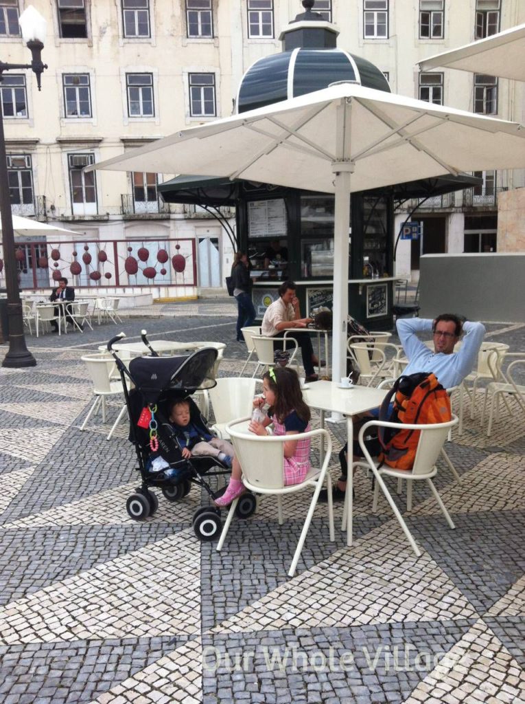 Stopping for a coffee and a snack at one of Lisbon's many kiosks.