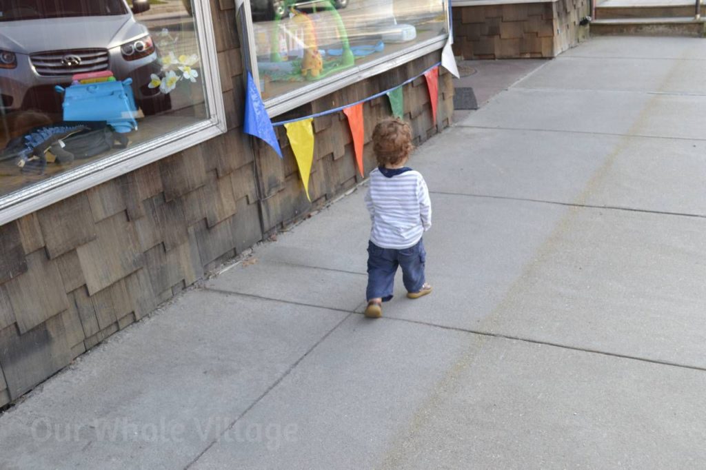 Strolling down Main Street in Norway, Maine. This kid loved the freedom and lack of time constraint to roam and explore.