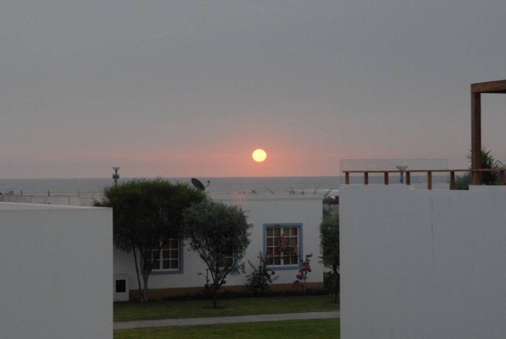 Sunset along the coast south of Lima, Peru.