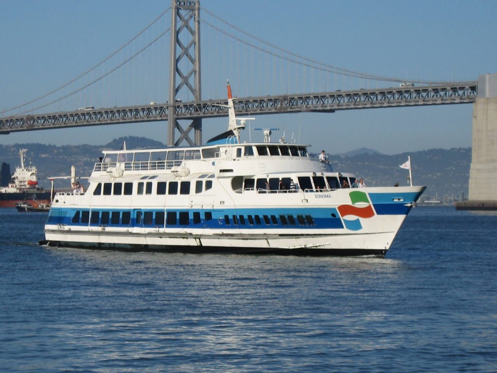 One of a few ferry services running between Sausalito and San Francisco. The ferries offer great views of the bay and the city and, best of all, mean you don't have to ride your bike all the way back. Photo by Michael C. Berch via Wikimedia.