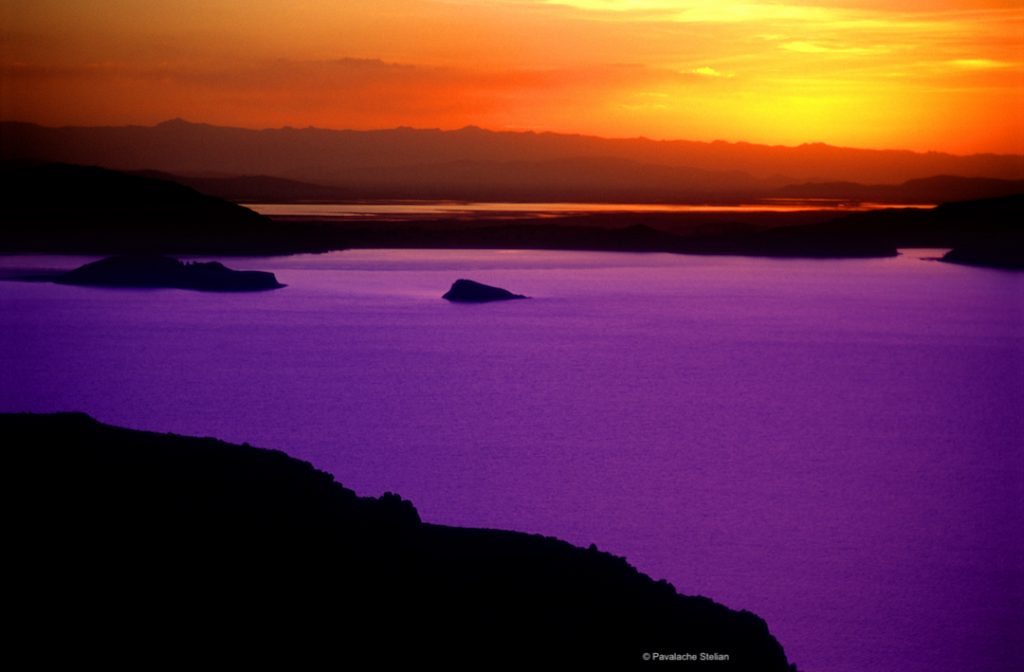 sunset over Lake Titicaca